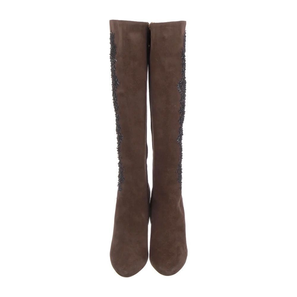 Ralph Lauren 2010 Collection Made in Italy Corita Brown Kid Suede Soutache Boot - Picture 11 of 16